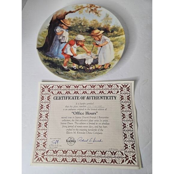 VTG Jeanne Down's Friends "A Coat of Paint"  "Office Hours" collector plates COA - Picture 6 of 8